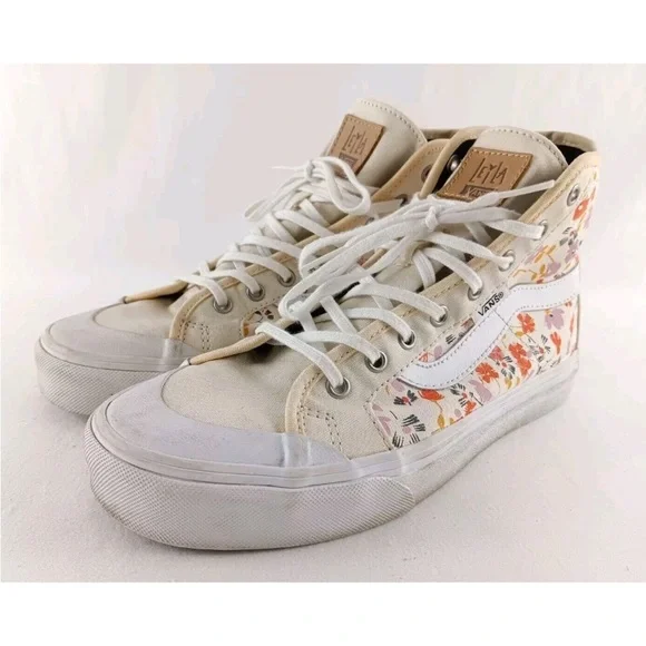 Vans Floral High-Top Sneakers - White and Cream - Picture 2 of 10